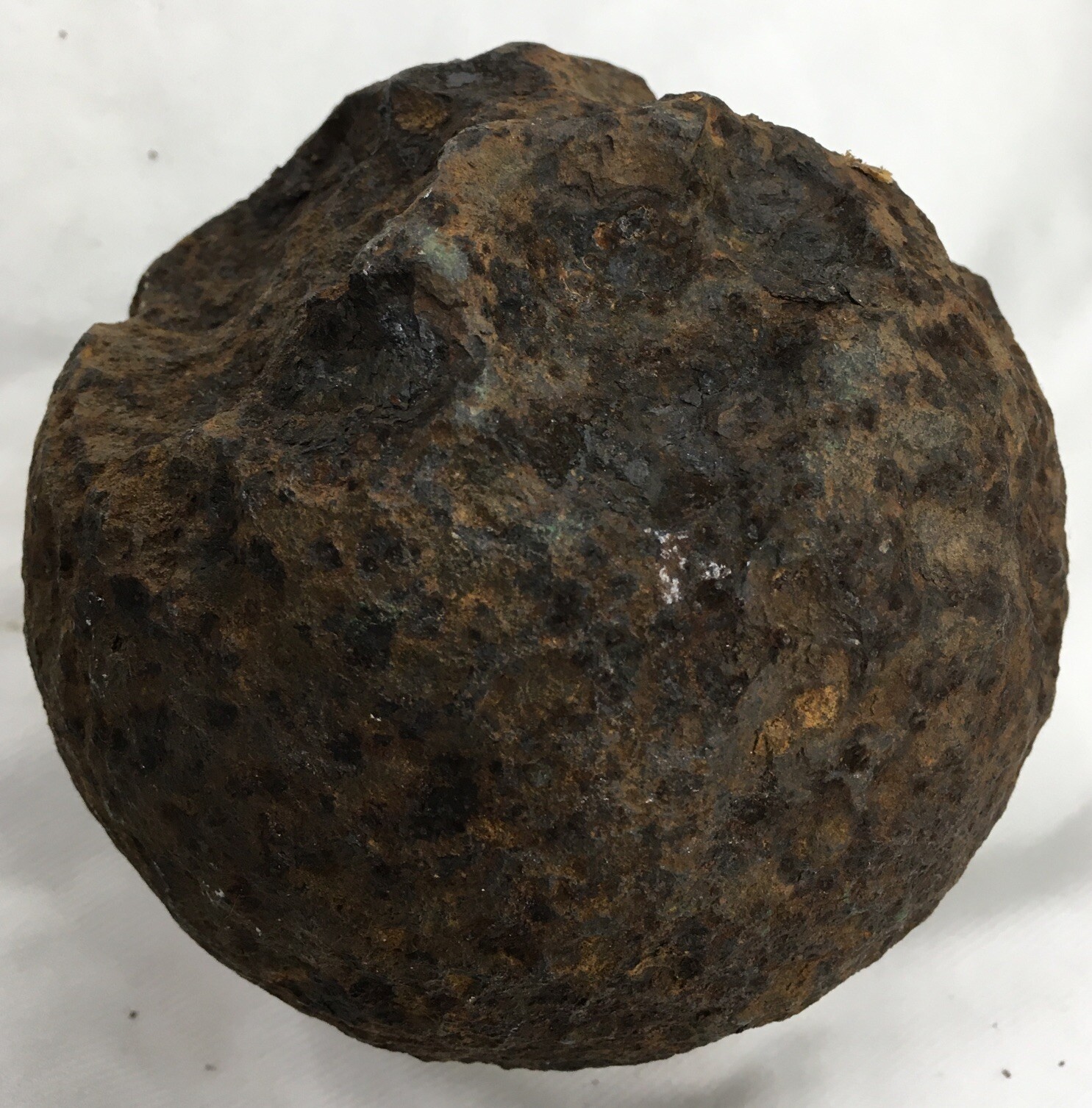 Vintage Cannonball Cast Iron Weight 15 Lbs., 10.7 Oz. Pitted c5