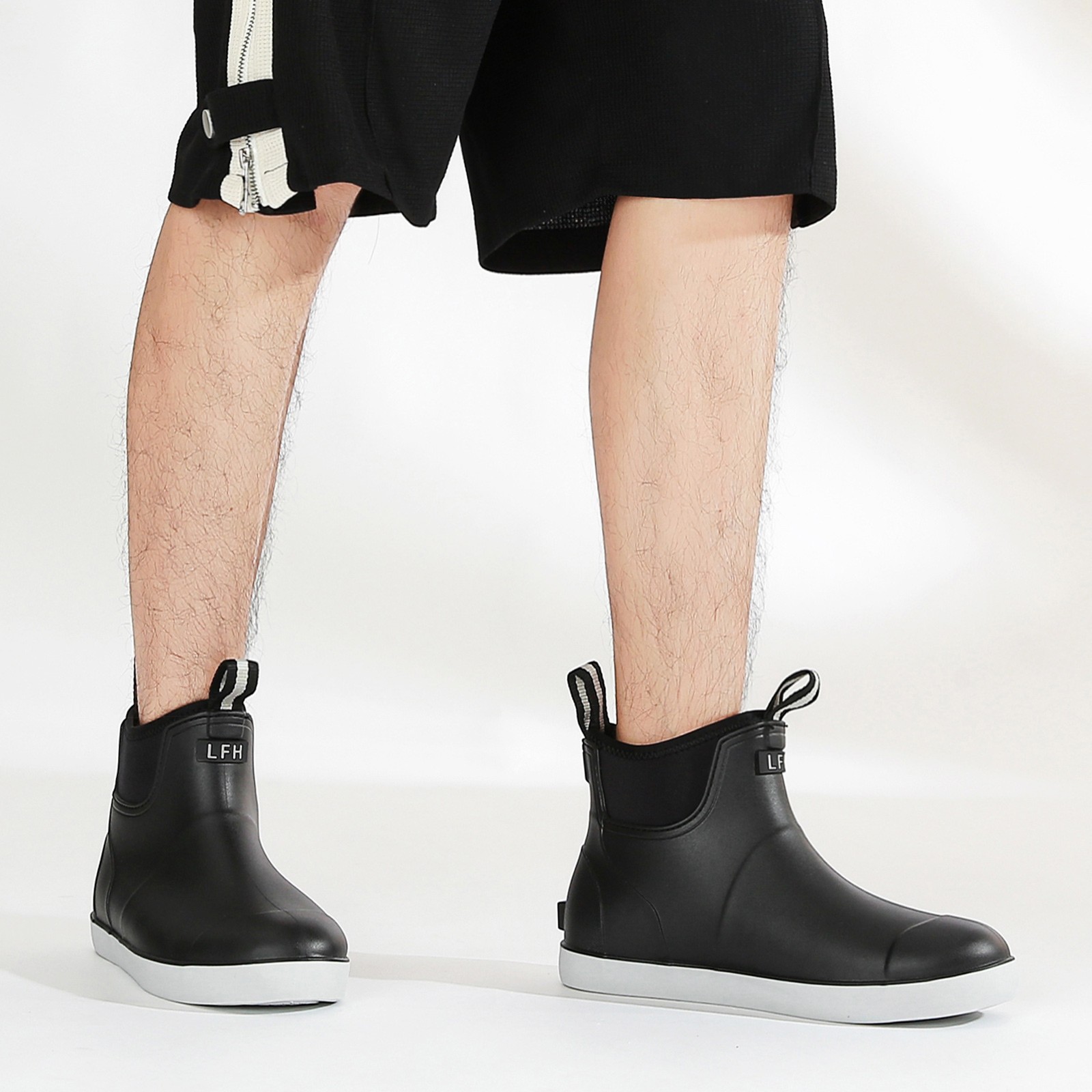 Men's Fishing Deck Boots Waterproof Non-Slip Rubber Rain Boots Outdoor Farm Work