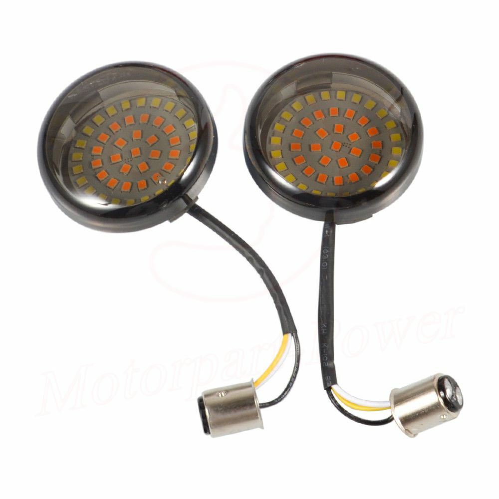 LED Turn Signal Light Smoke Lens For Harley Street Glide Road King Ultra Classic