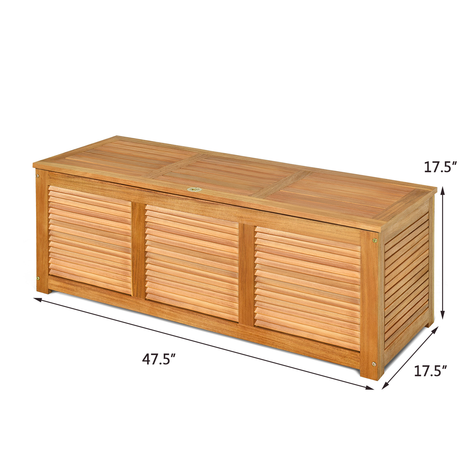 Acacia Wood Deck Box 47 Gallon Garden Backyard Storage Bench Container