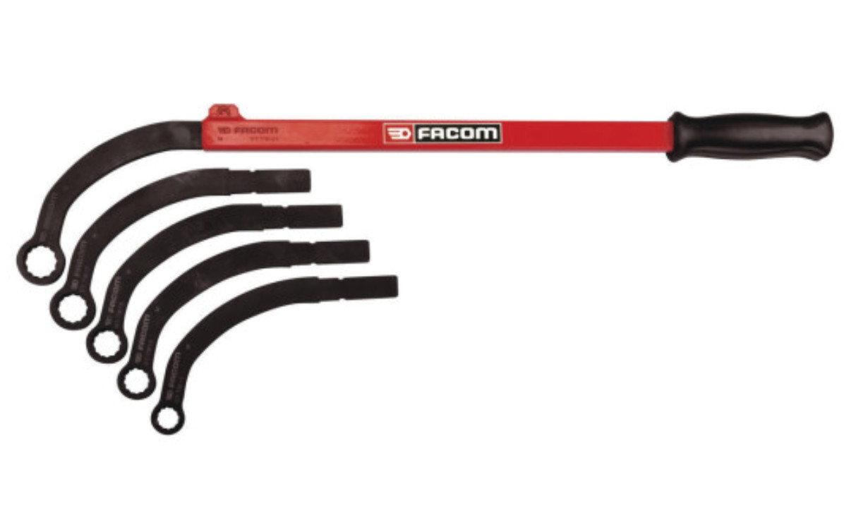 New FACOM Belt-tensioner nut wrenches, 5 pc set, 13 - 19 mm Wrenches + Handle