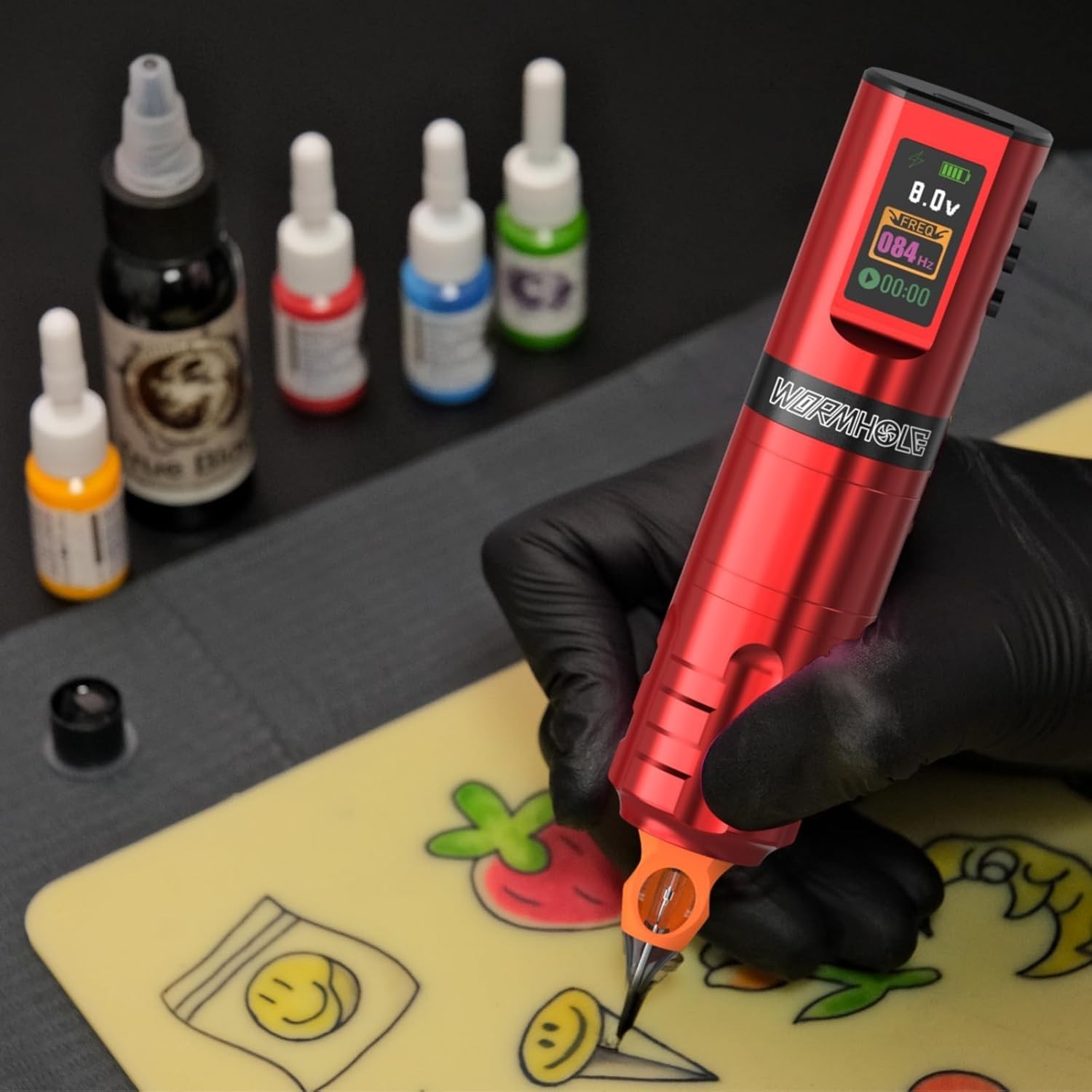 Wormhole Professional Wireless Tattoo Kit – Complete Set with 1800mAh Battery