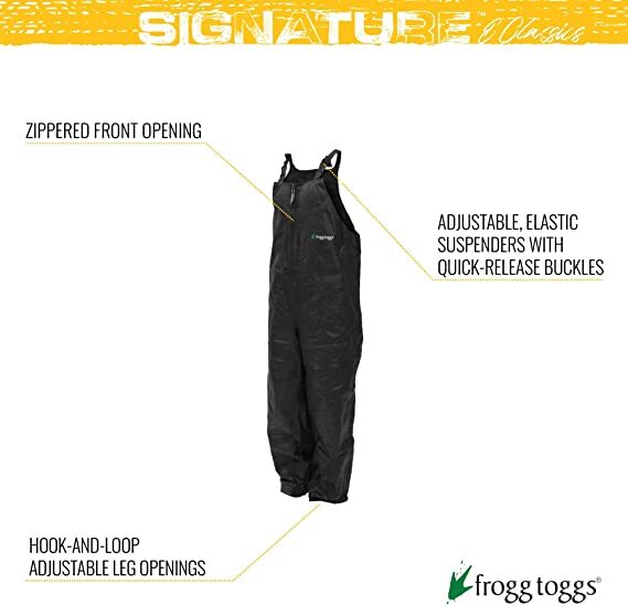 Frogg Toggs Men's Classic Pro Advantage Bibs Black PA93109-01 CHOOSE YOUR SIZE!