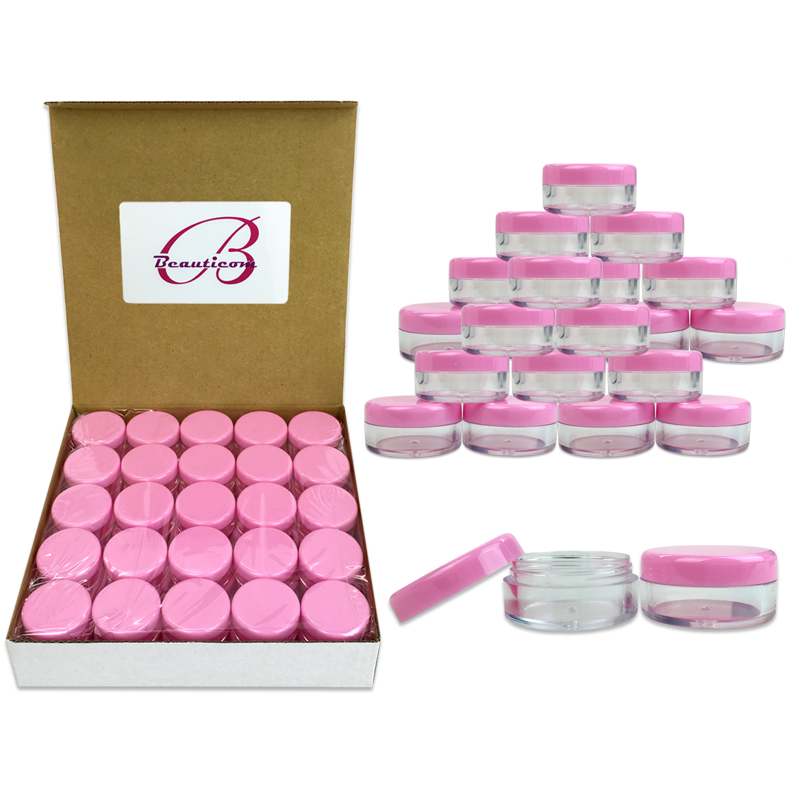 500 Pieces 5 Gram/5ML Plastic Makeup Cosmetic Lotion Cream Sample Jar Containers