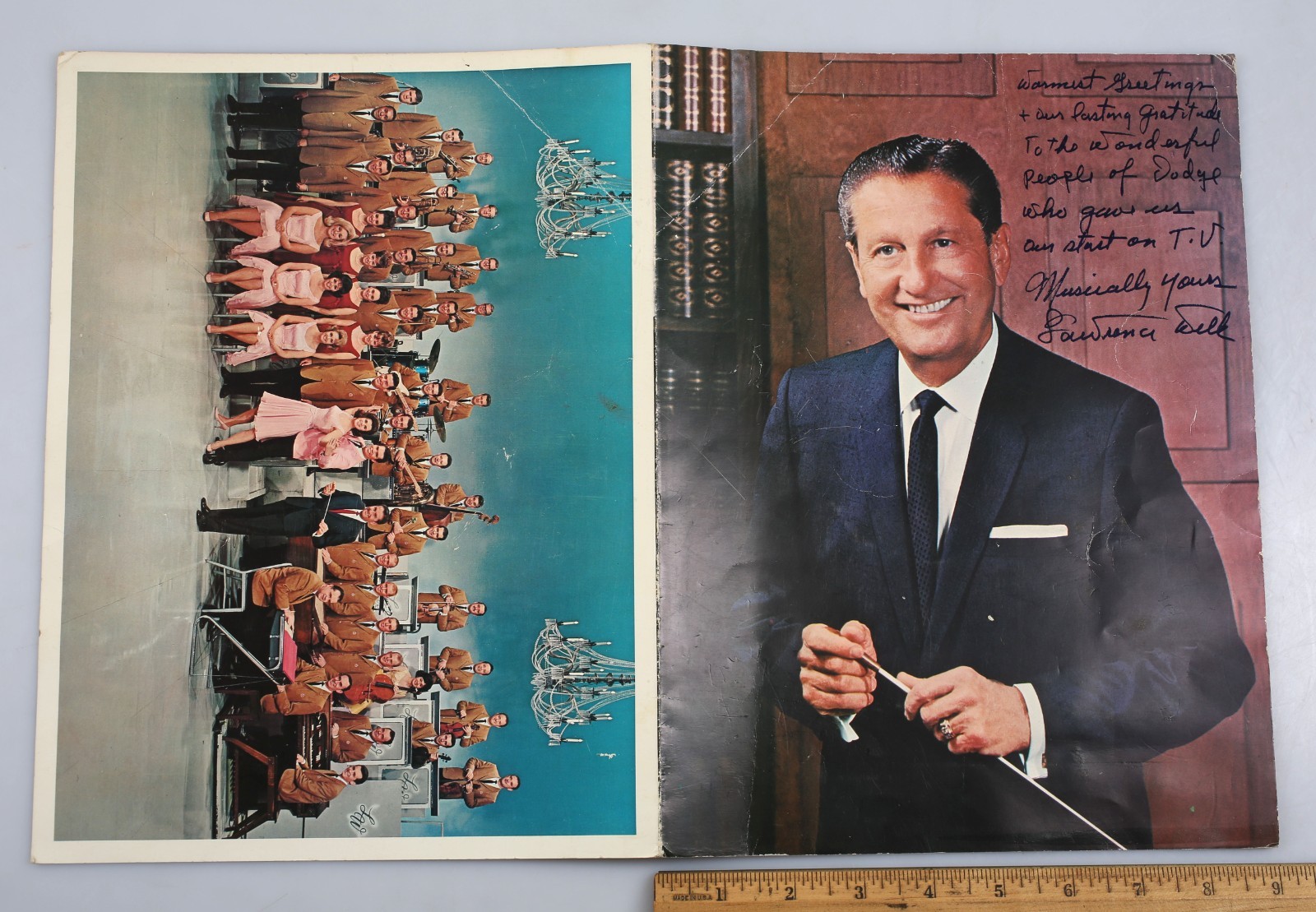 Vintage Lawrence Welk Autographed TV Show Music Program Dedicated to Dodge Cars