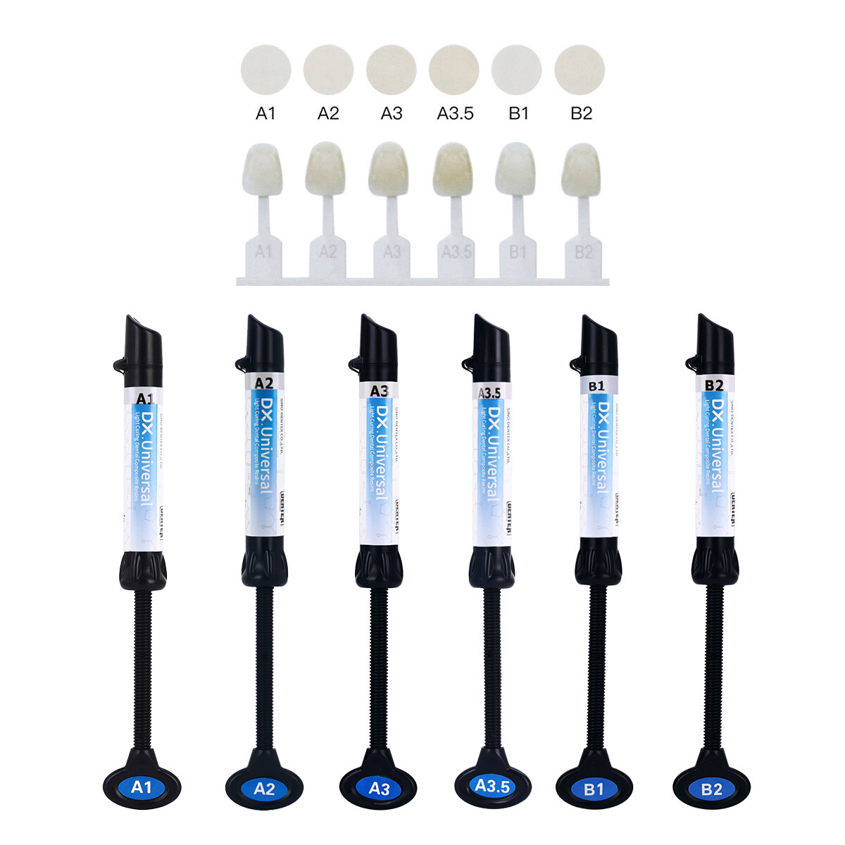 DX Dental Universal Light Cure Composite Resin A1,A2,A3,A3.5,B1 Shade 4g/Syringe