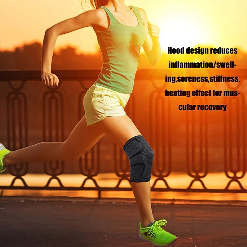 2x Knee Sleeves Copper Silver Compression Brace Support Sport Joint Injury Pain