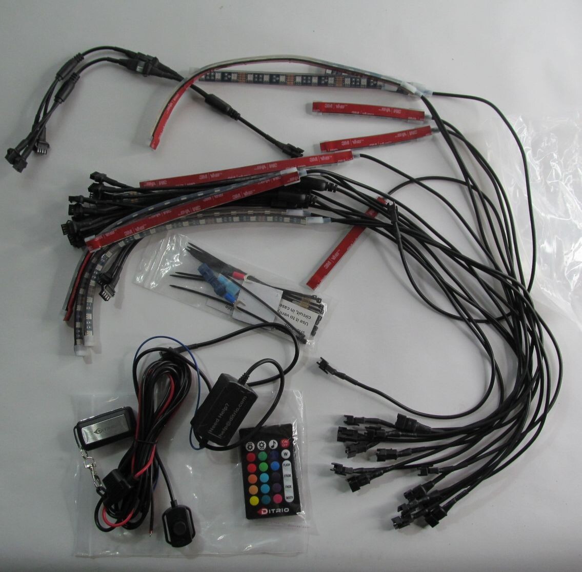 DITRIO M12R UNDERGLOW MULTICOLOR 12pc LED STRIP LIGHT KIT FOR MOTORCYCLE/ATV/UTV