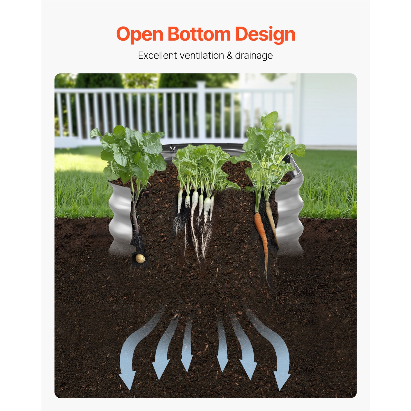 Uimoso Metal Raised Garden Bed Galvanized Planter Box 4x2x1 ft in Silver Finish