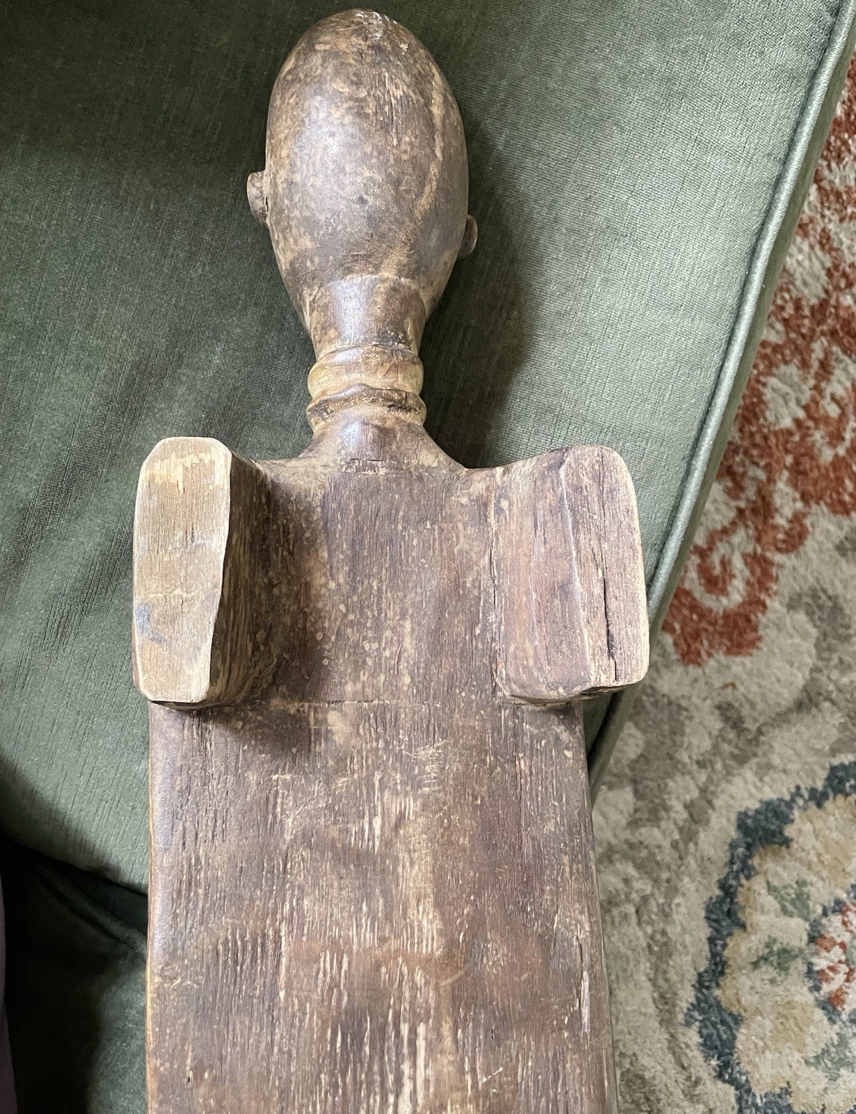 Antique Hand Carved African Woman Man Figural Mancala Game Board Tribal Art