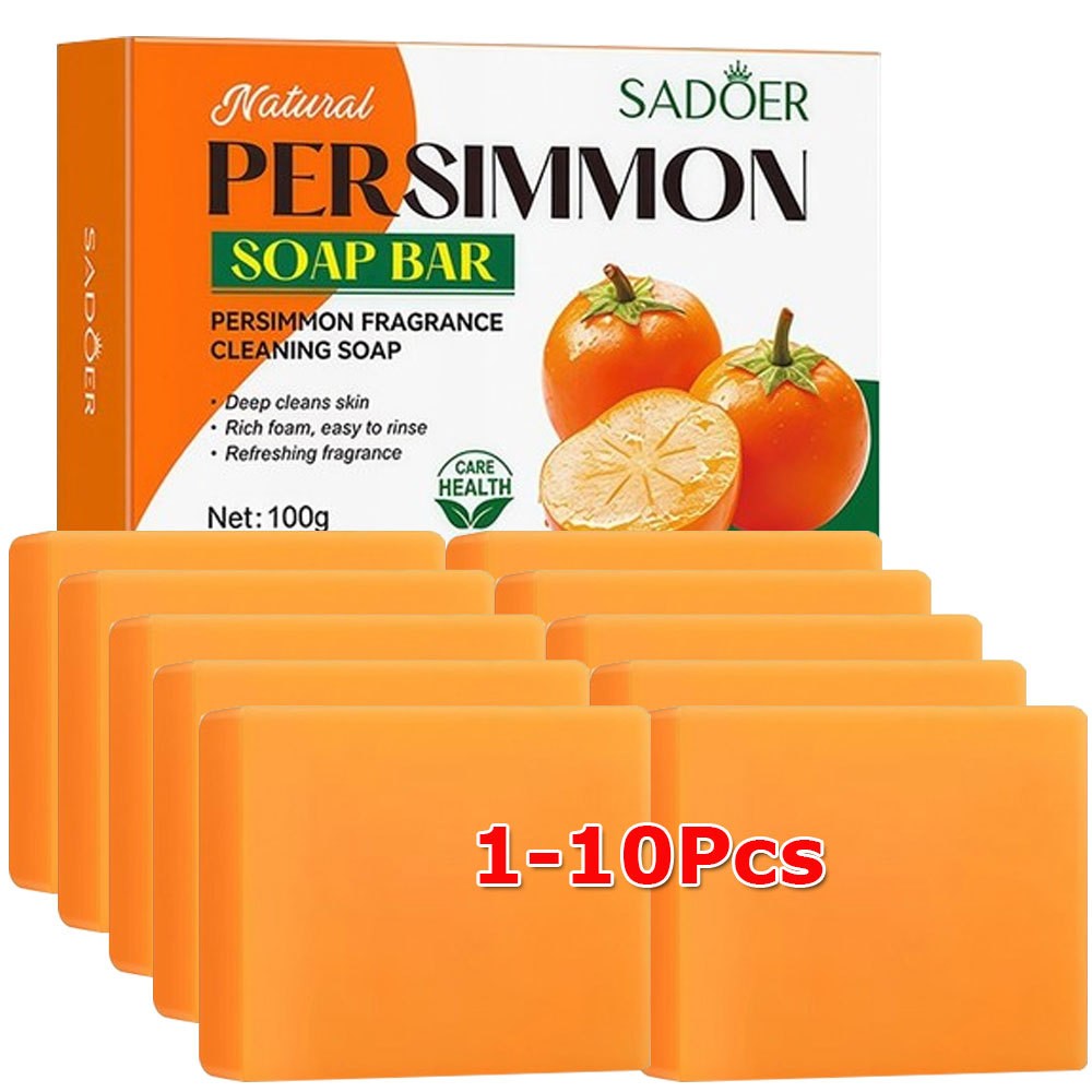 10x Persimmon Soap Bar for Old People Smell, Natural Body Odor Control Bar Soap