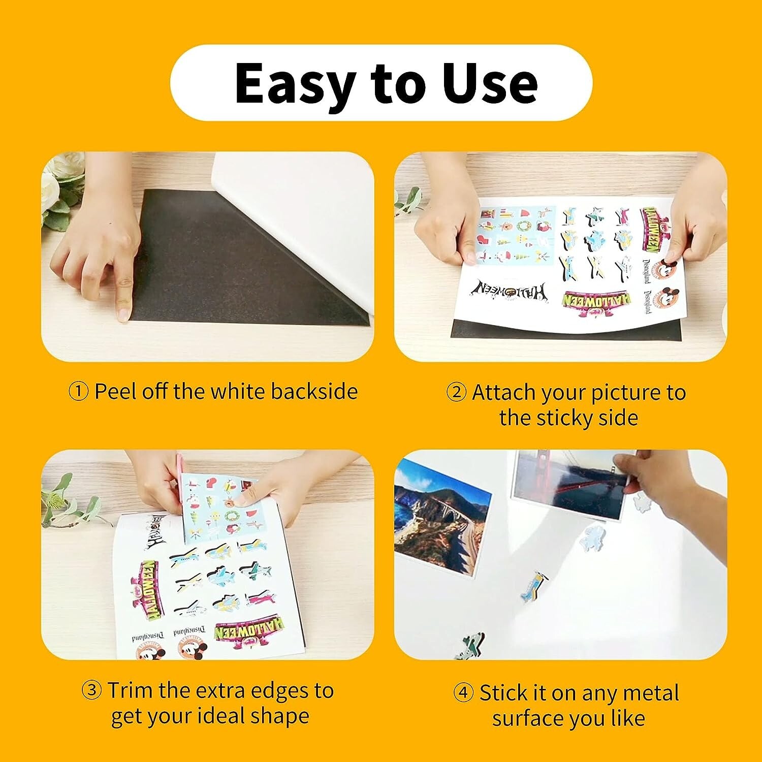 Stone City Self Adhesive Magnet Sheets 4X6 15Pcs Strong Flexible for Photo Strip