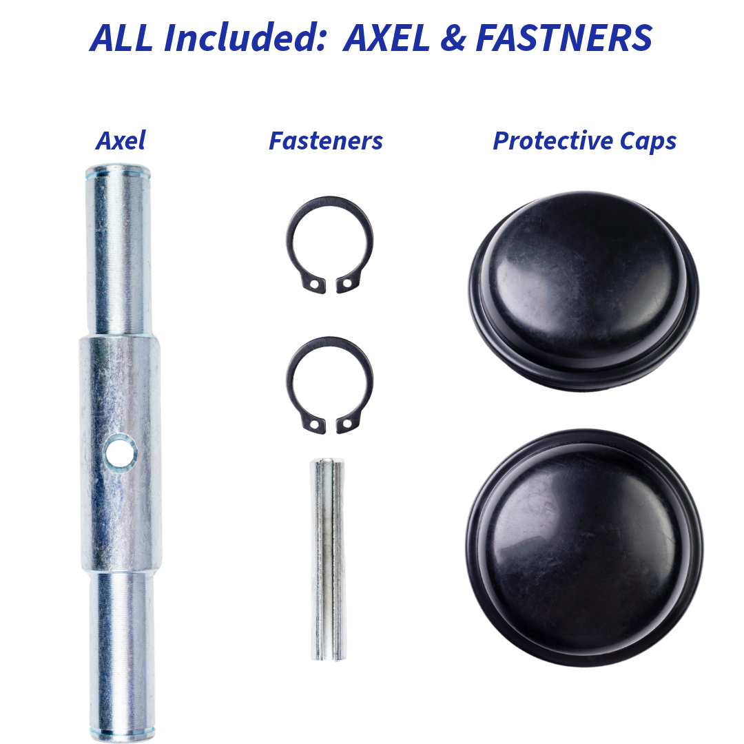 Pallet Jack/Truck Steering Wheels 7" Set with Axle, Fasteners, Tool Kit Included