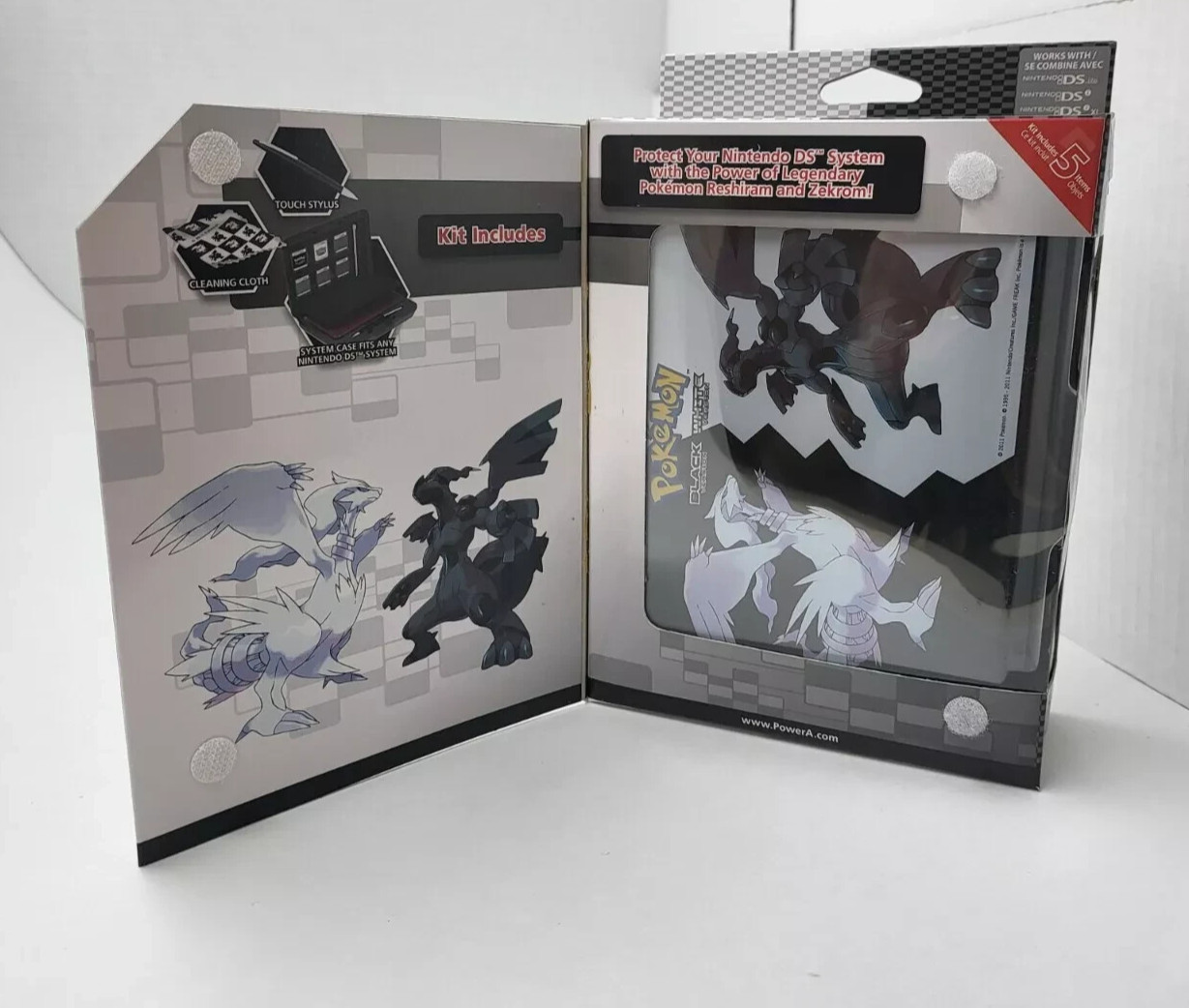 MINT NEW POKEMON BLACK & WHITE HARD SHELL TRAVEL CASE FOR NINTENDO DSI XL & DSI