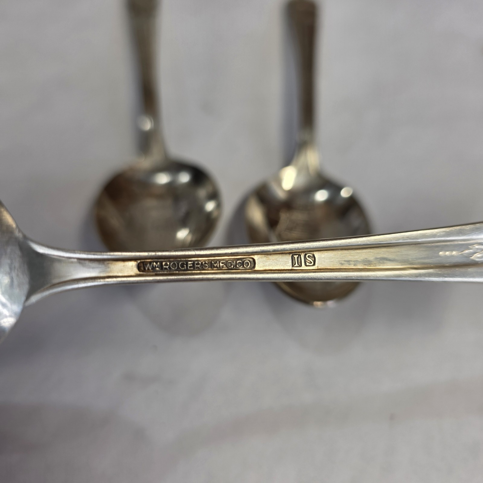Vtg Silver Plated Presidential Spoons Wm Roger's Lot Of 3 Harrison Polk Garfield
