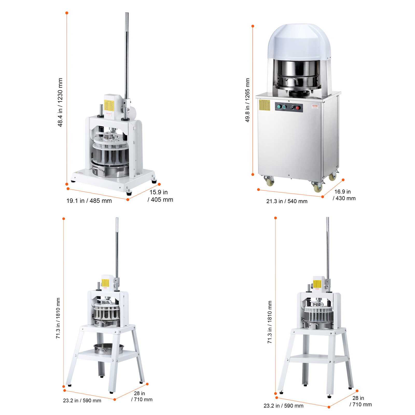 VEVOR Commercial Dough Divider Hand Press Dough Cutter Bread Maker for Bakery