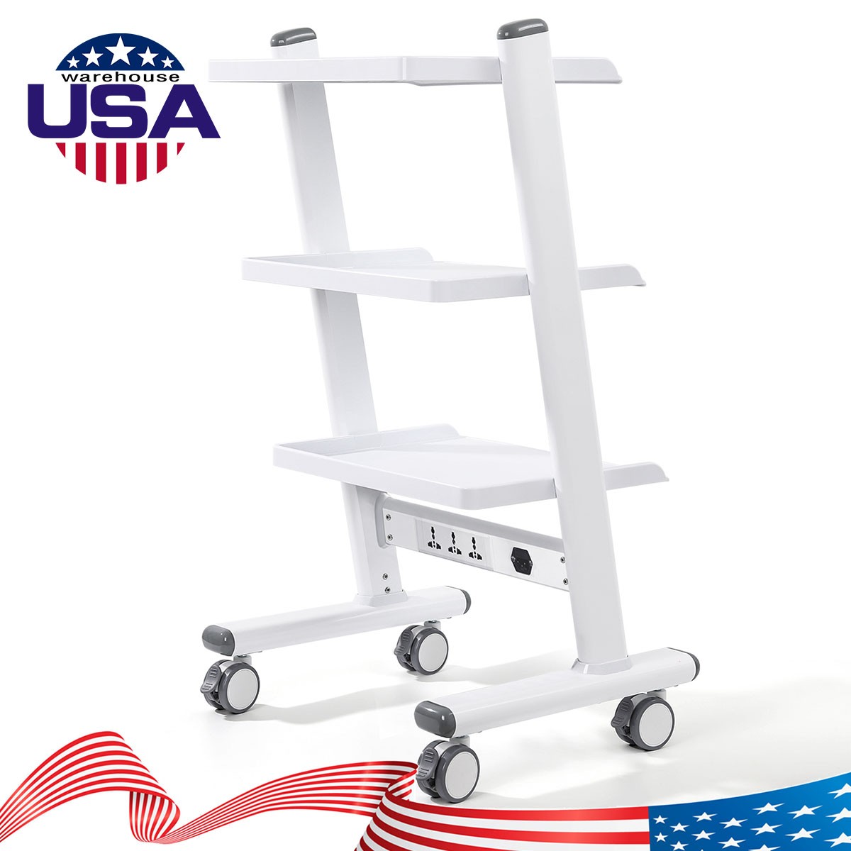 AZDENT Dental Mobile Cabinet Cart with Drawers /Medical Tool Cart Trolley