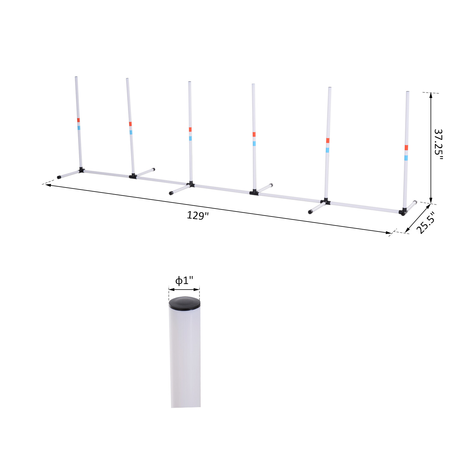 Dog Weave Pole Set Agility Starter Kit Pet Outdoor Exercise Training Set