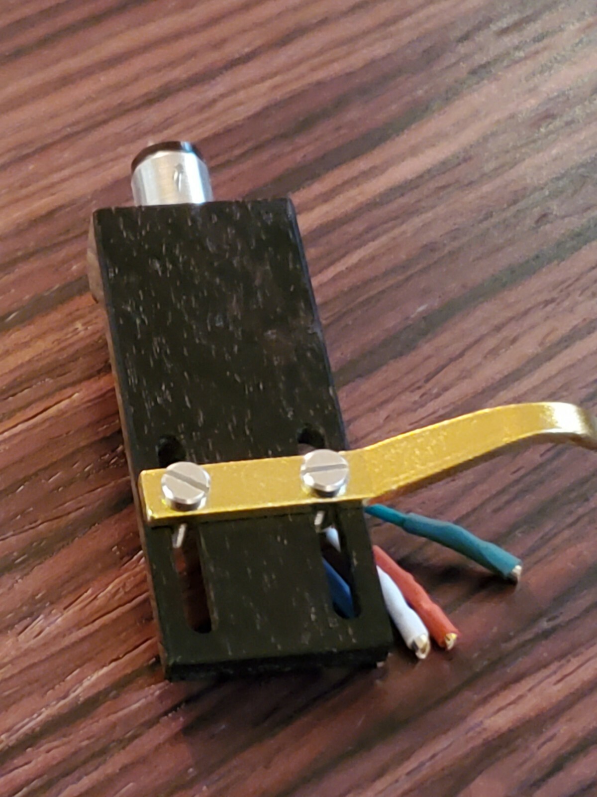 CNC EBONY WOOD turntable Headshell , gold plated wires 30 piece Screw set