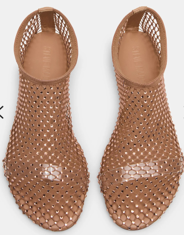 Steve Madden Mino-R Blush Rhinestone Flat Dress Sandal