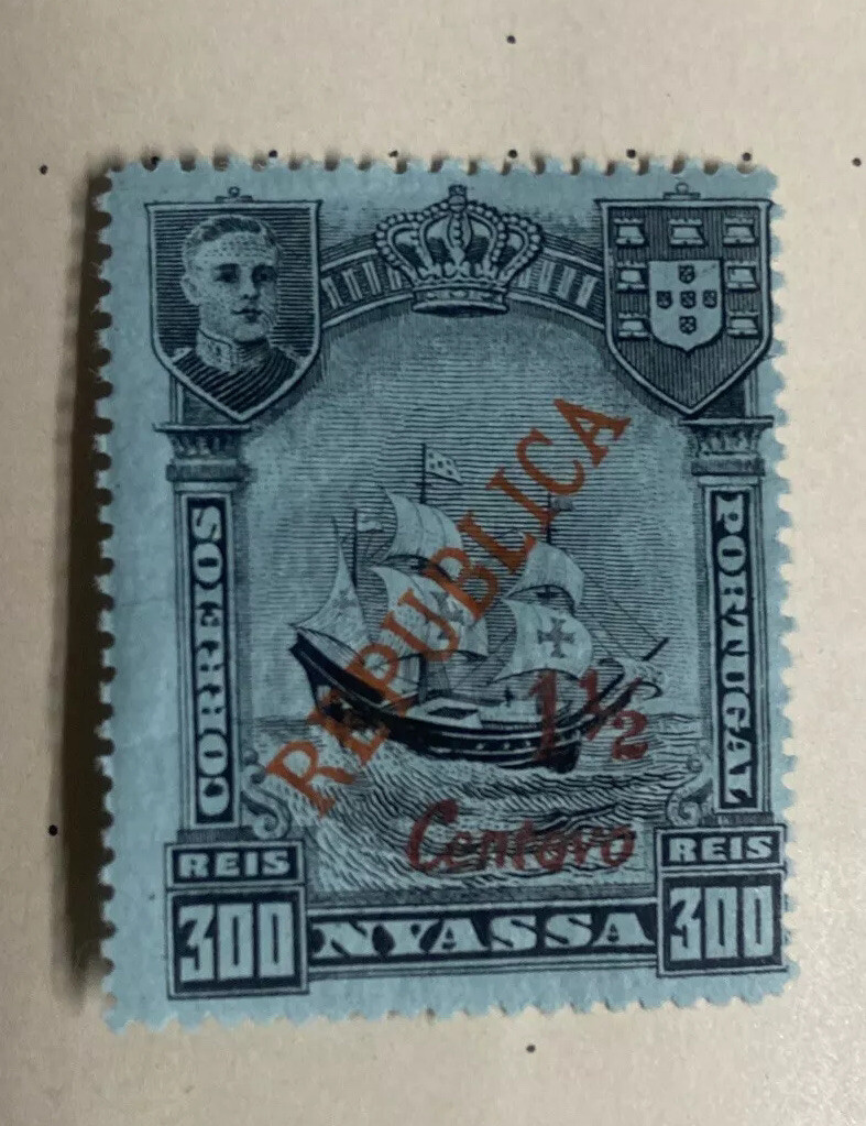 1911 Nyassa Ships Set of Three Surcharge Overprint •Mint Hinged LOOK 👀 RARE