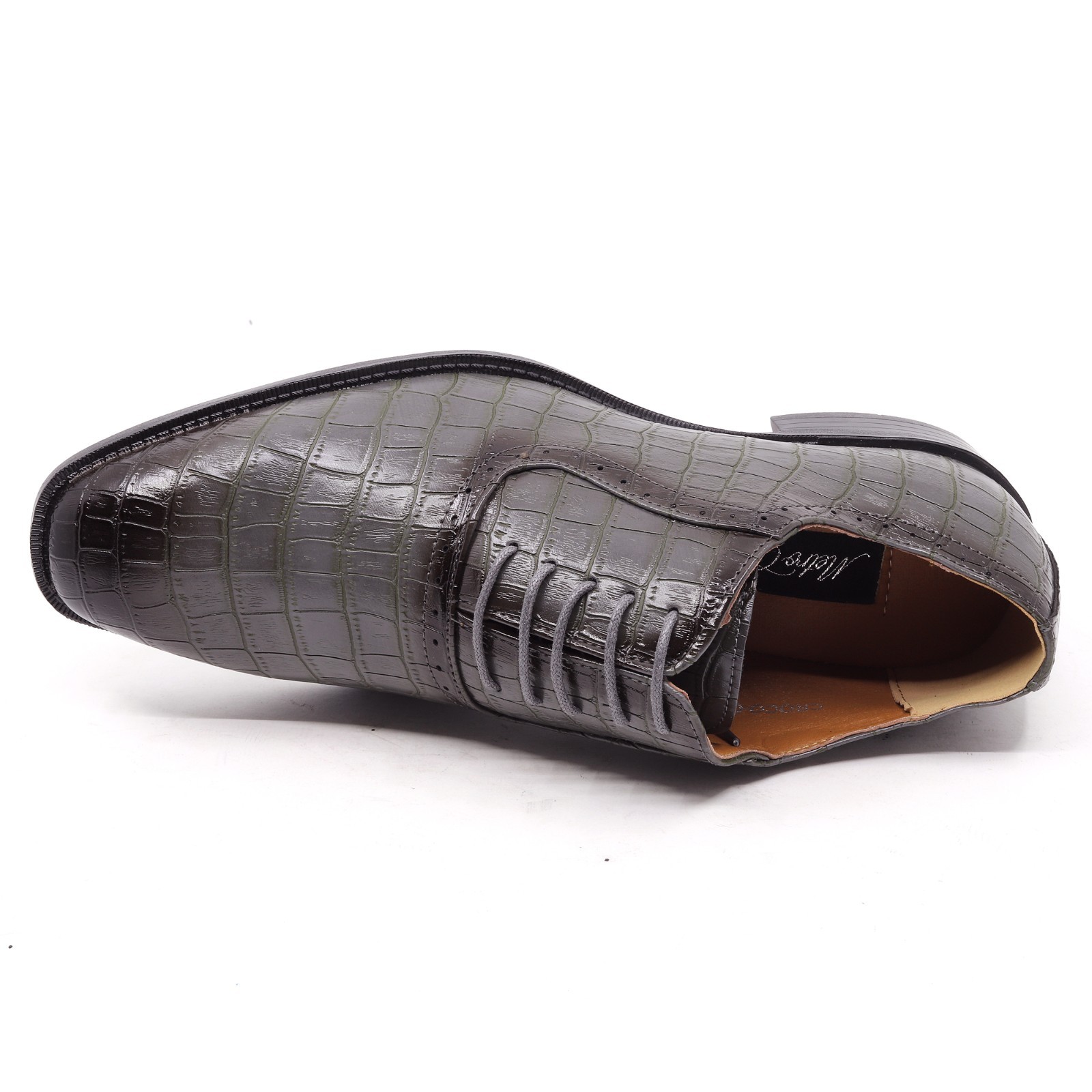 Men's Crocodile Embossed Formal Business Lace-Up Oxford Dress Shoes