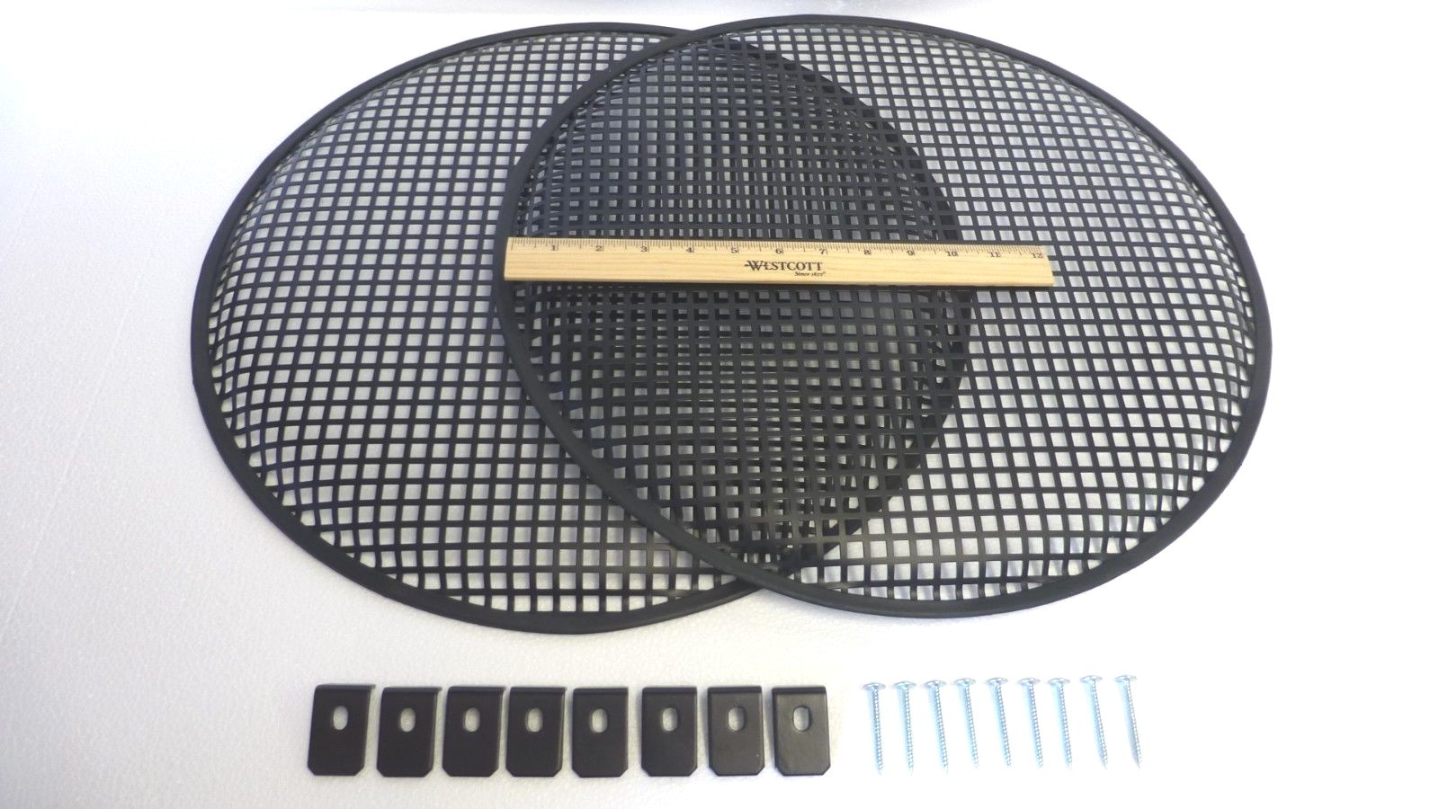 (2) Two 18" Metal Mesh Speaker Grill w/ Mesh Speaker Clamps & Screws