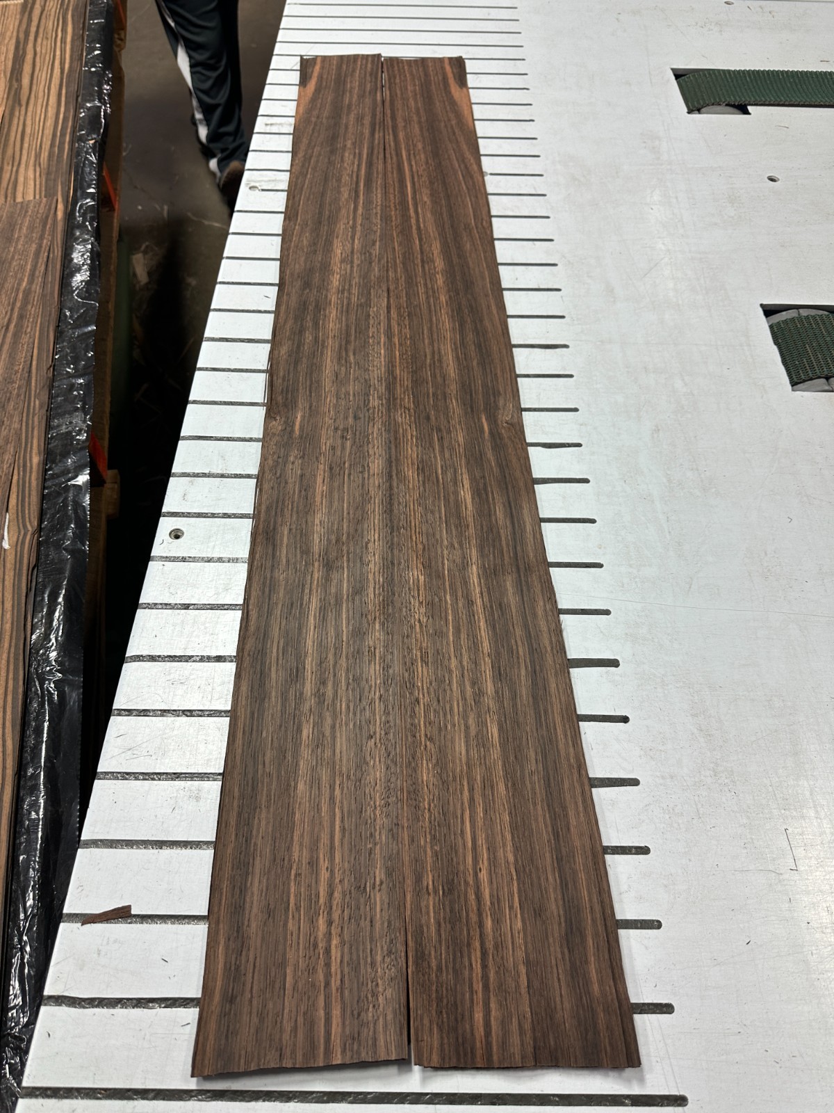 Ebony Raw Wood Veneer 2 sheets 50'' x 4'' 321R