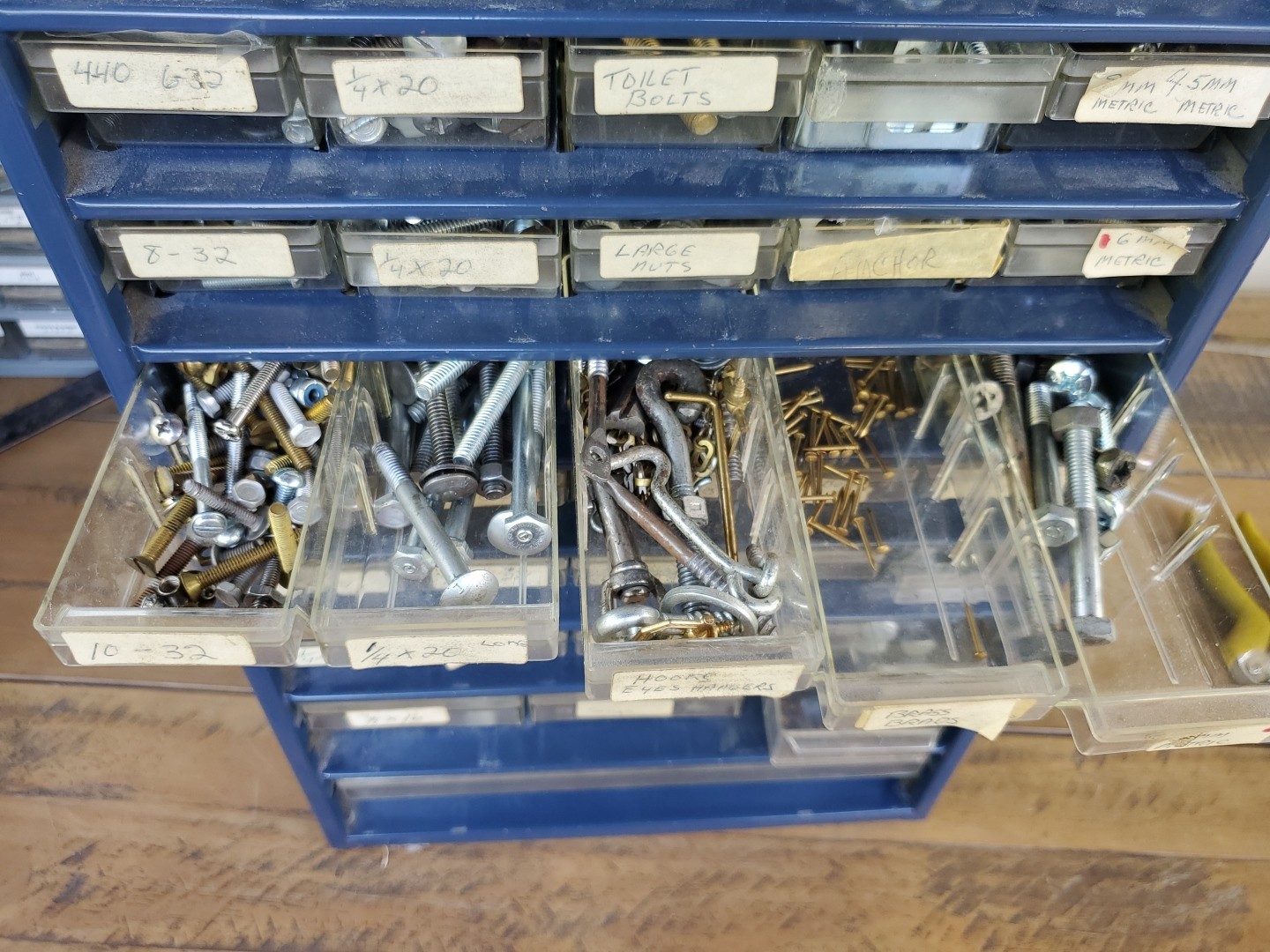 Vintage Blue RAACO 39-Drawer Metal Storage Organizer Cabinet