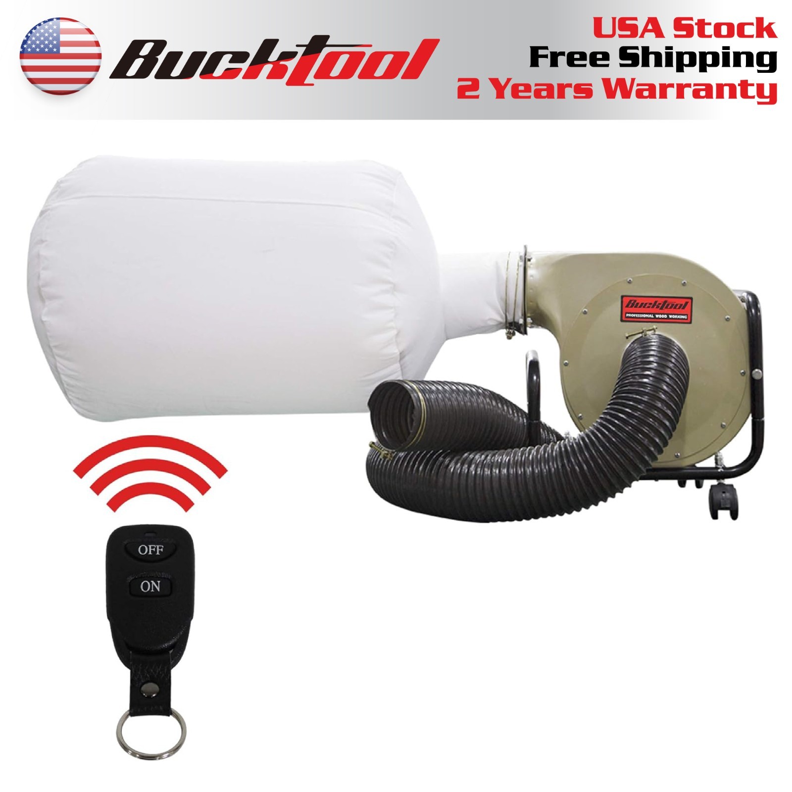 550CFM Airflow  Dust Collector, 1HP 6.5A Wall-Mount Unit with Remote Control