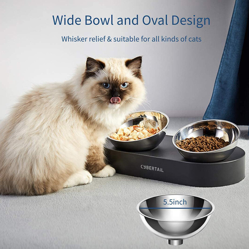 PETKIT Elevated Pet Bowl Stainless Steel Cat Dog Food Water Bowl Refurbished