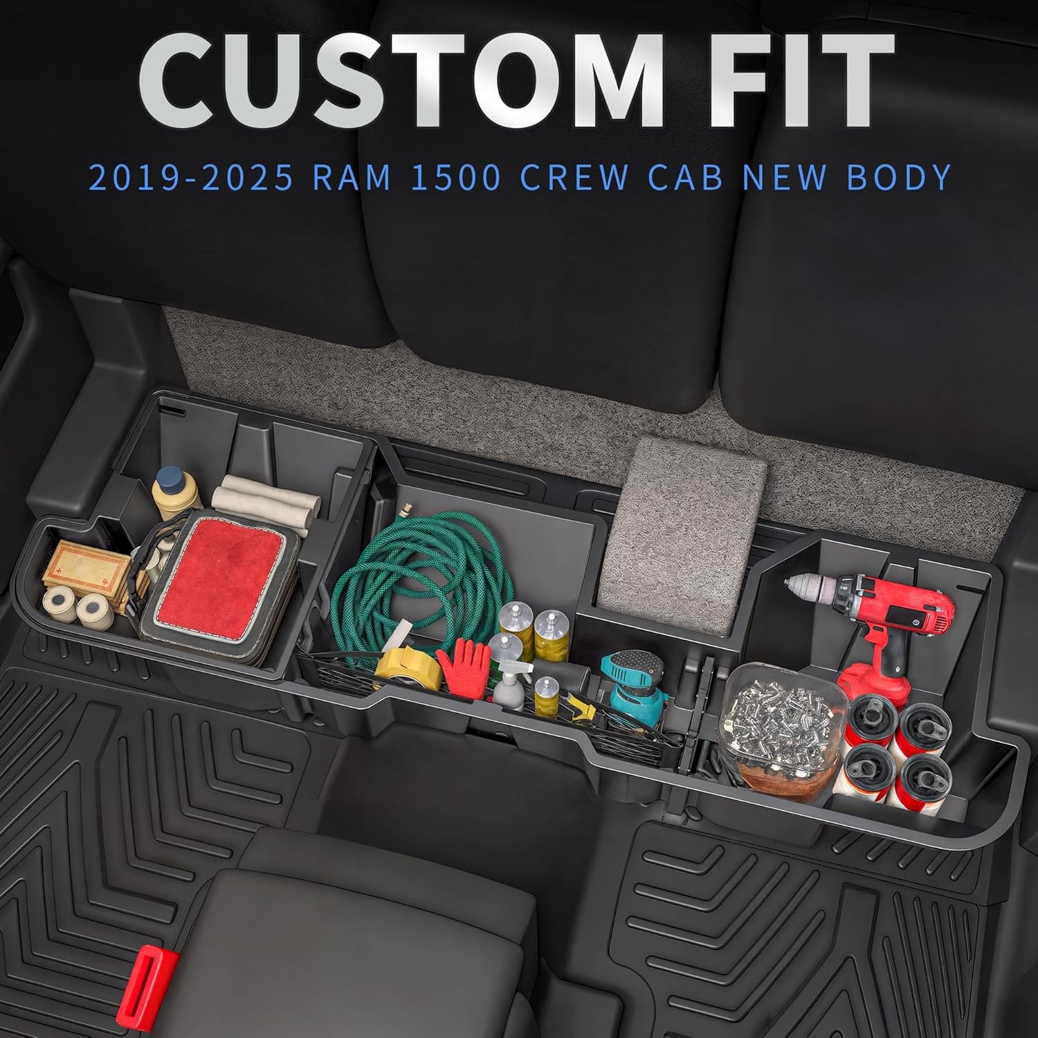 OEDRO Under Seat Storage for 2019-2025 Dodge Ram 1500 Crew Cab New Body Style