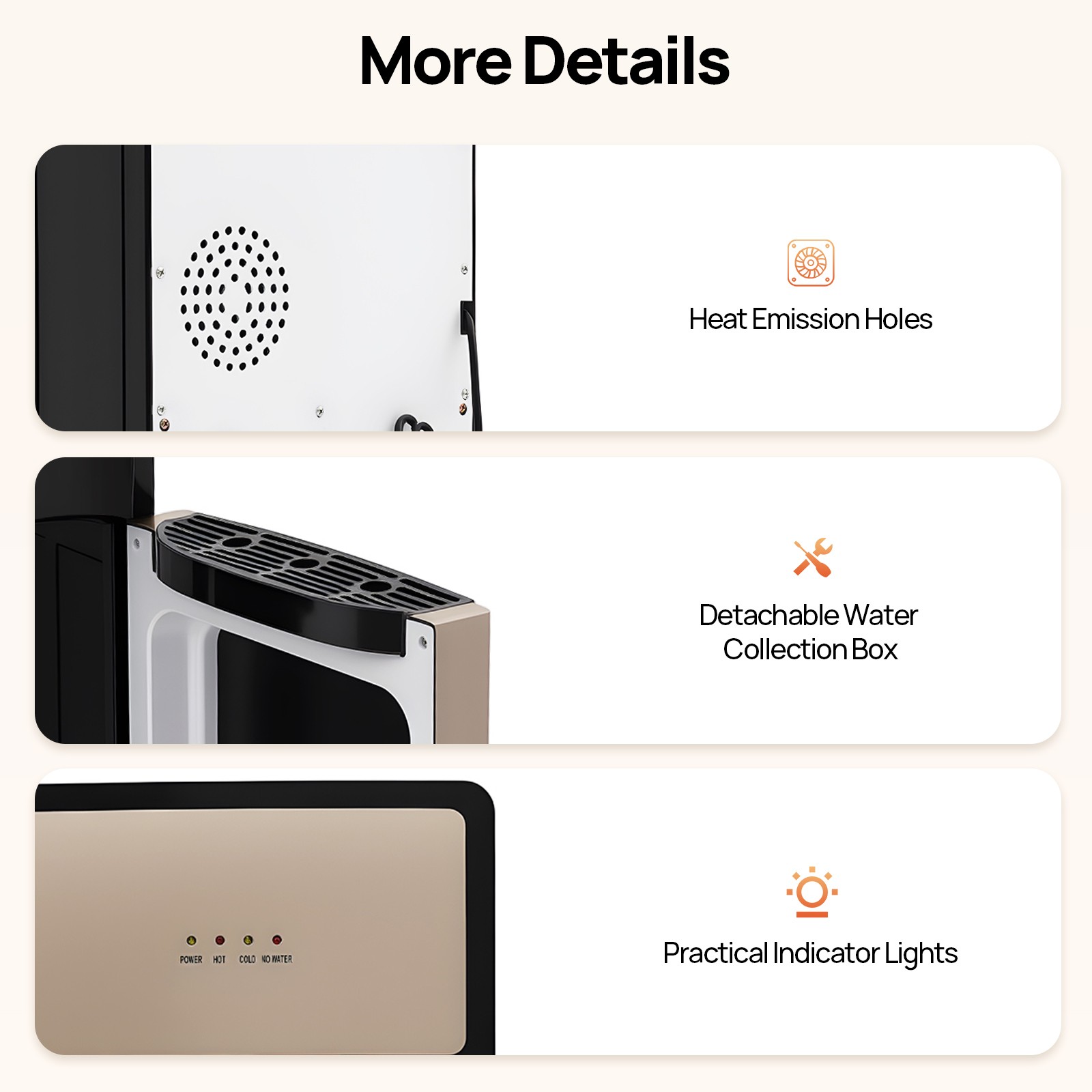 Bottom Loading Water Cooler Dispenser with Hot, Cold, and Room Temperature