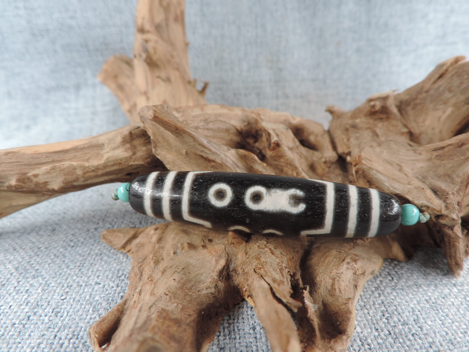 Vintage Energ Tibetan 7 Eyes Old Agate Dzi Beads Amulet Pendant Tibet Gzi Bead D