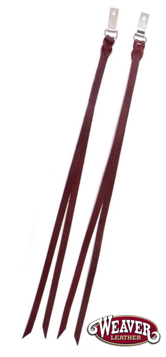Latigo Saddle Strings 2 Pack with Clips and Dees 1/2" x 24" New