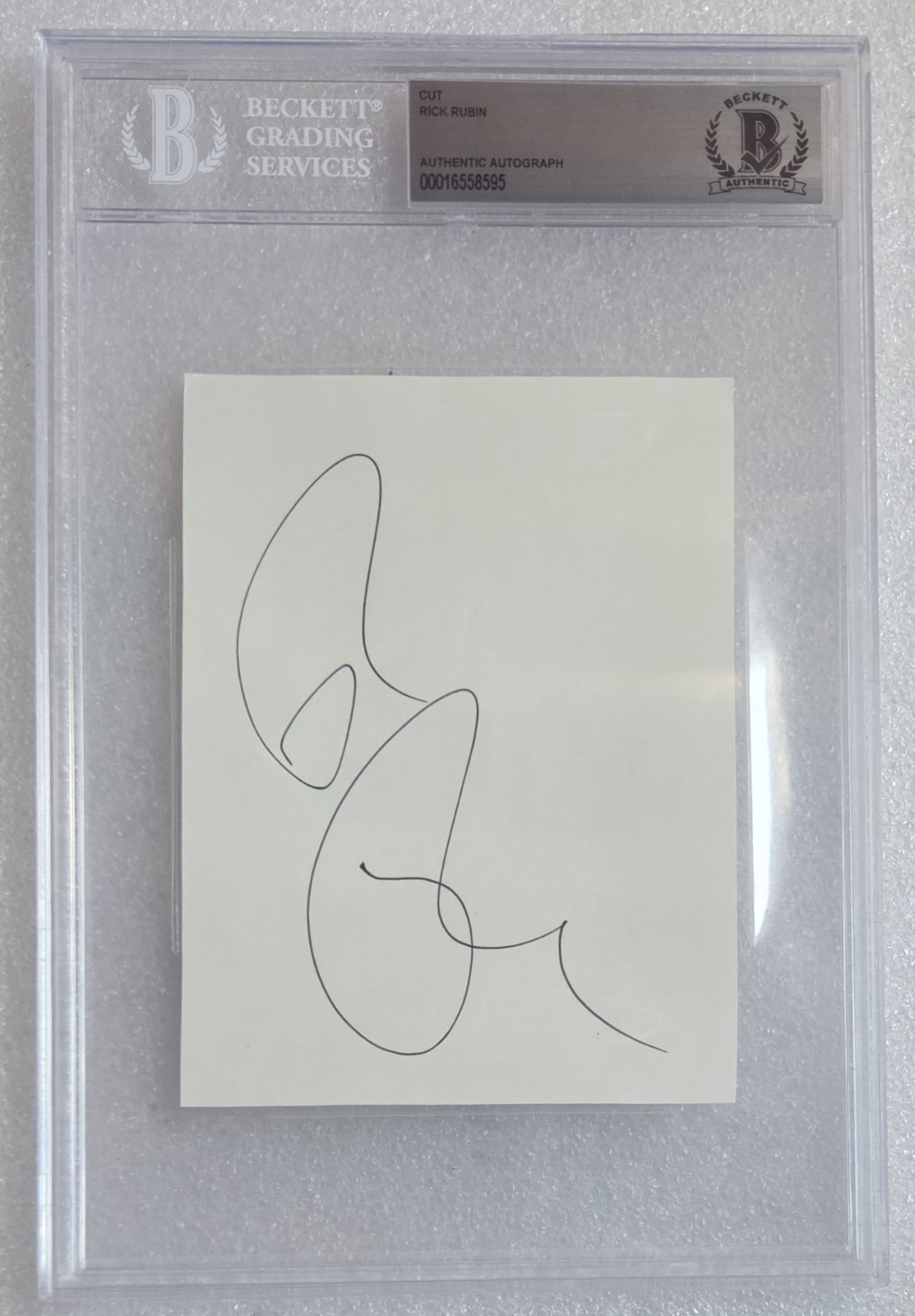 RICK RUBIN SIGNED BECKETT BAS COA AUTOGRAPHED SLABBED SLAB PRODUCER DEF JAM