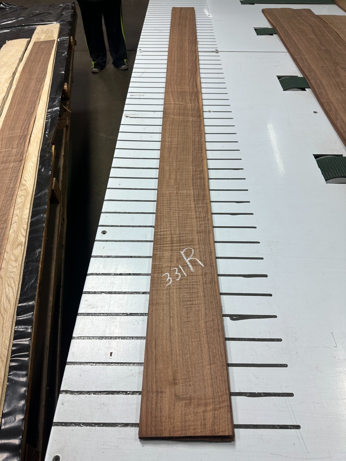 FIGURED Walnut Raw Wood Veneer 2 sheets 95'' x 5'' 331R