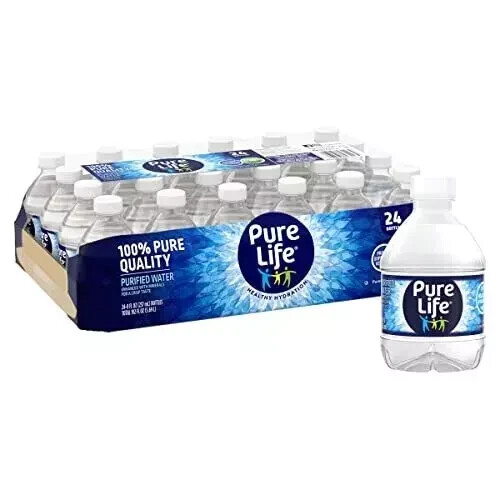 Pure Life Purified, Water 8 Fl Oz Plastic, Bottled Water - 24 Pack