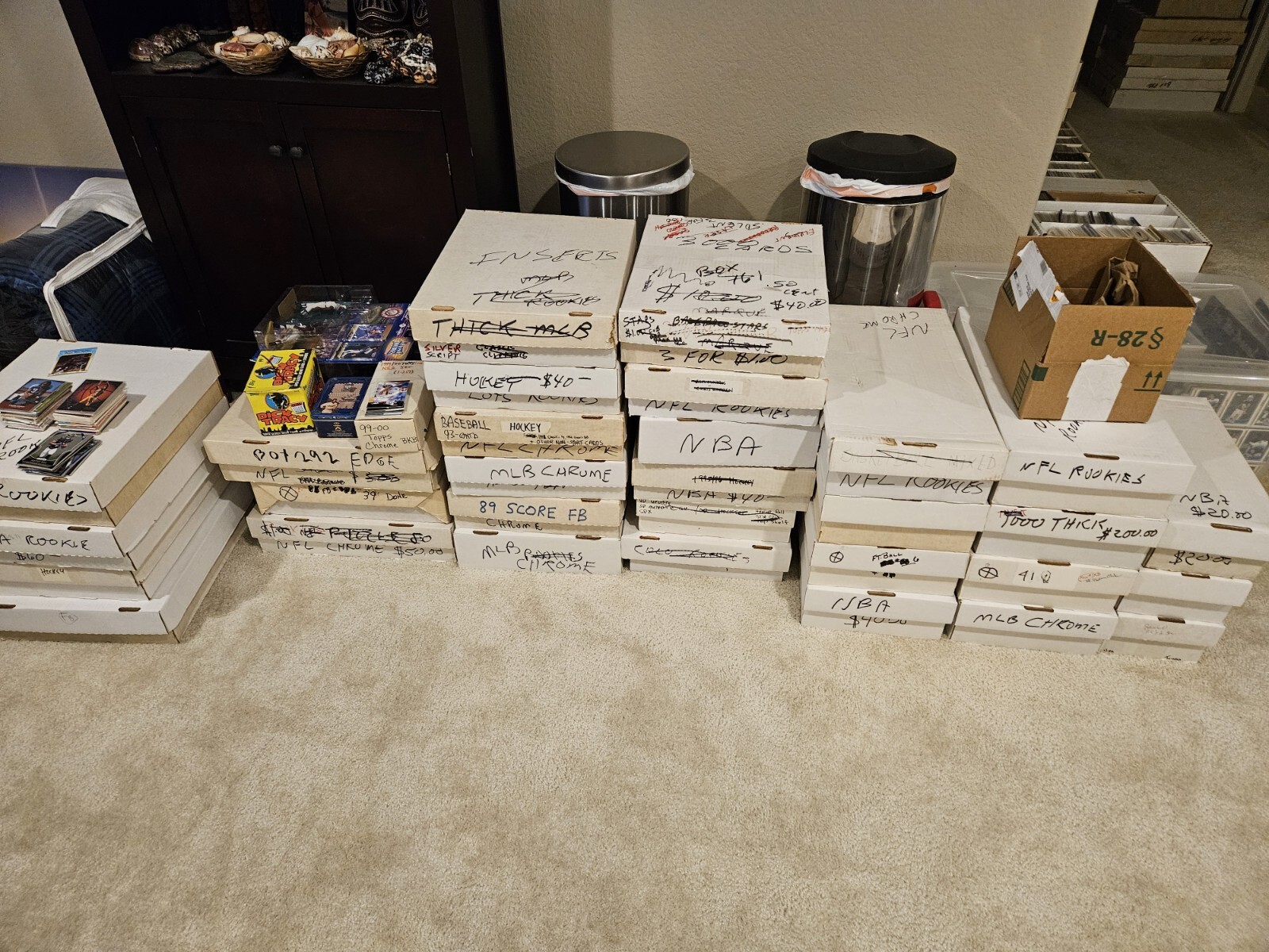 Used Sports Card 3000ct Box Lot, Pick Your Sport, Free Shipping