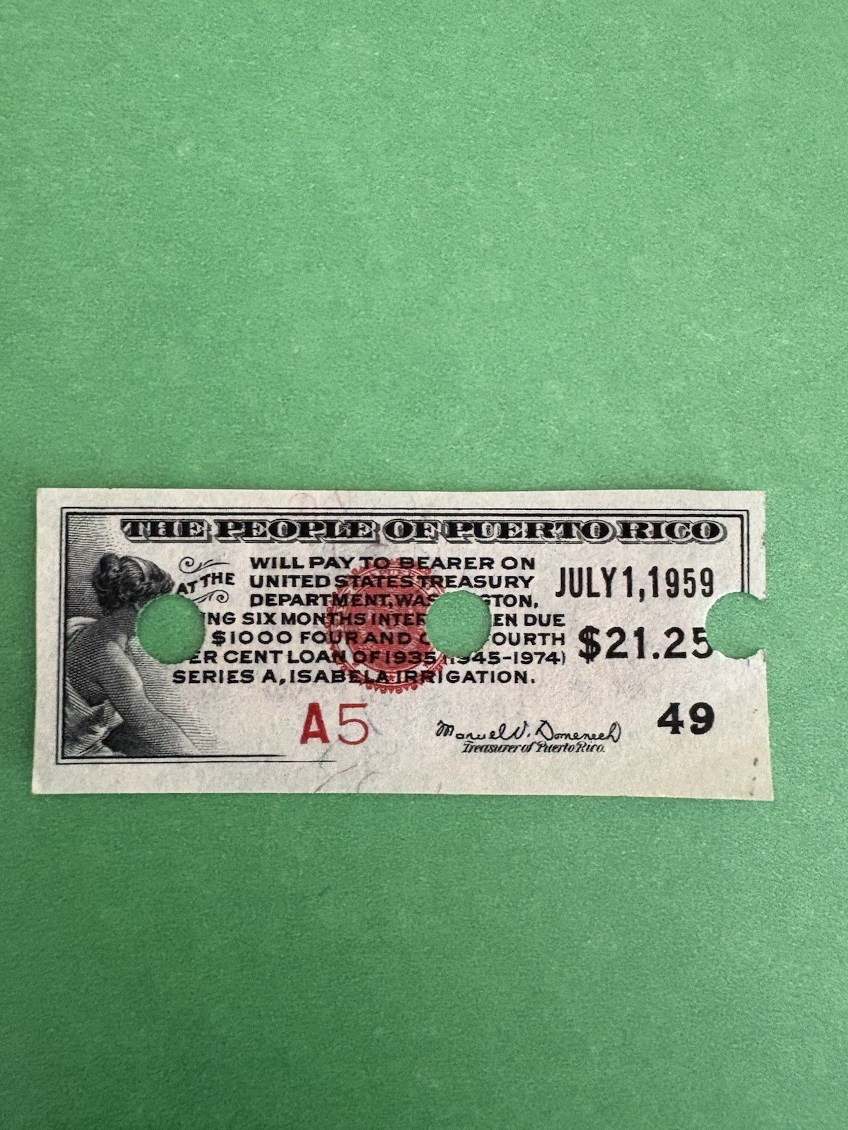 L@@K PUERTO RICO LOT 6 NOTES 1900s-1950s PEOPLE FERROCARRIL AGRICOLA COUPON