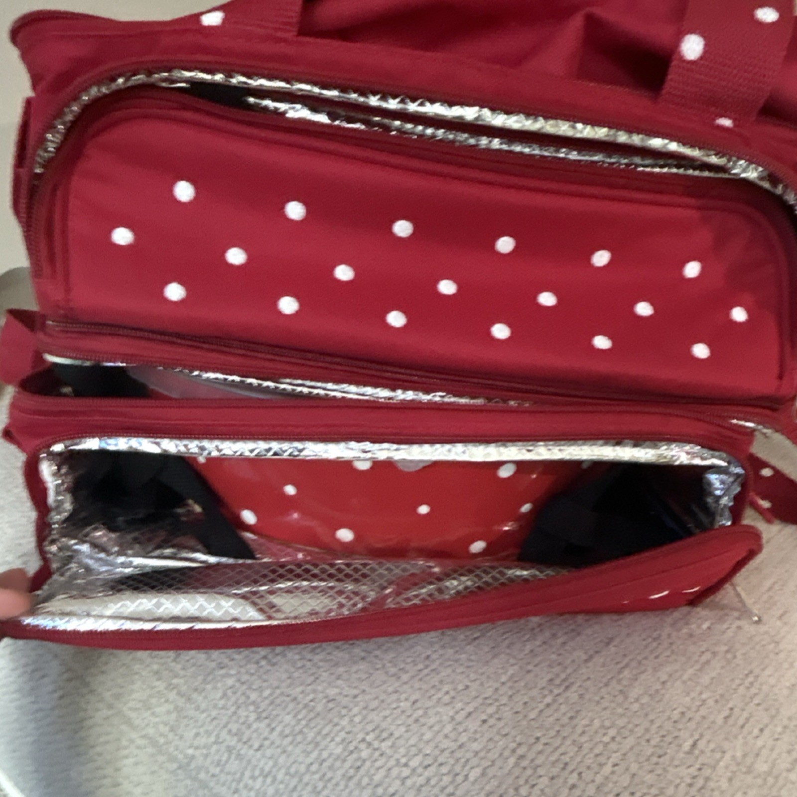 Temp-tations Presentable Ovenware Red Polka Dot Pans, Lids, Racks, Carrier