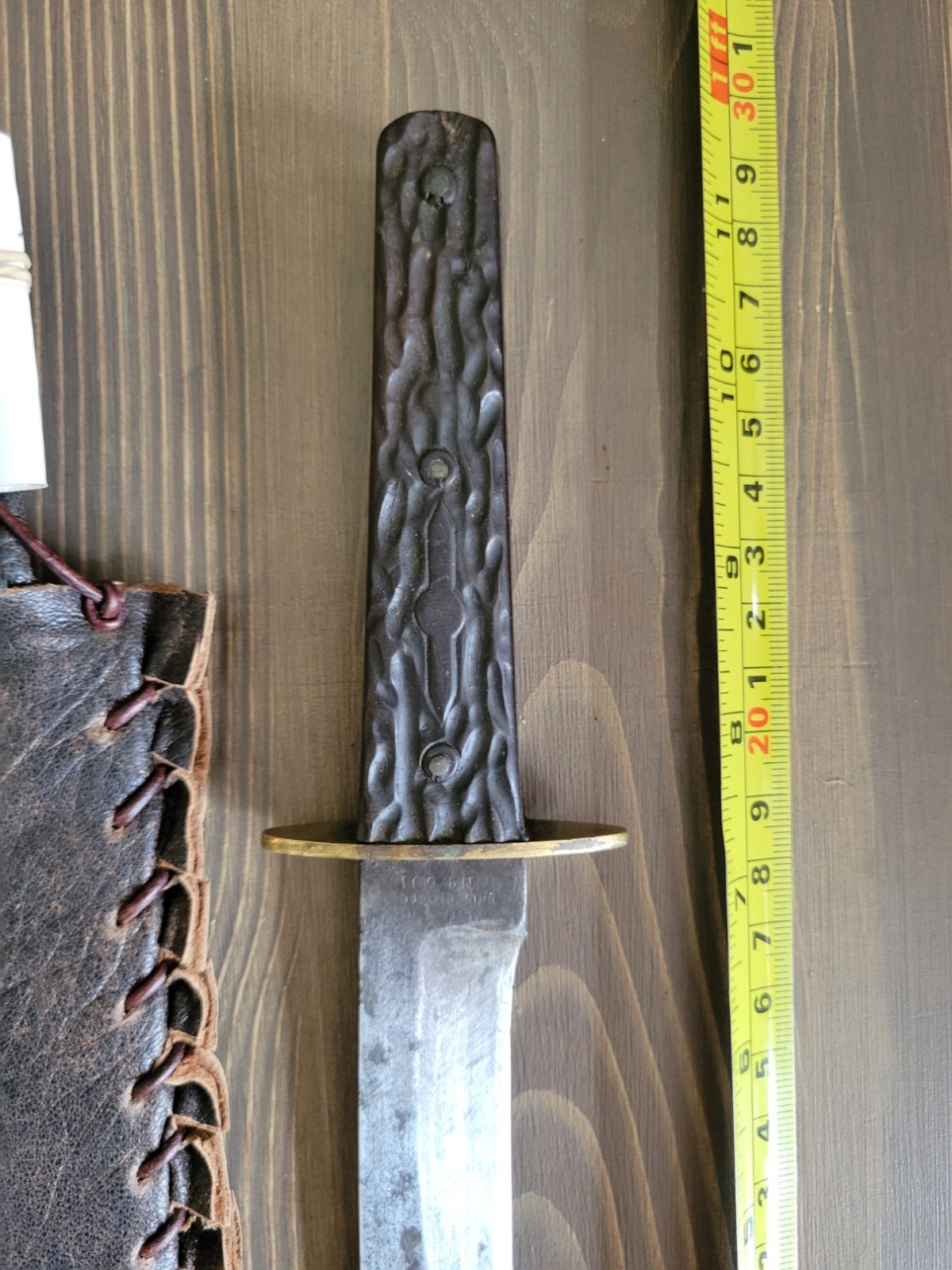 Bridgeport Gun Company Buffalo Handle Bowie Knife, Antique