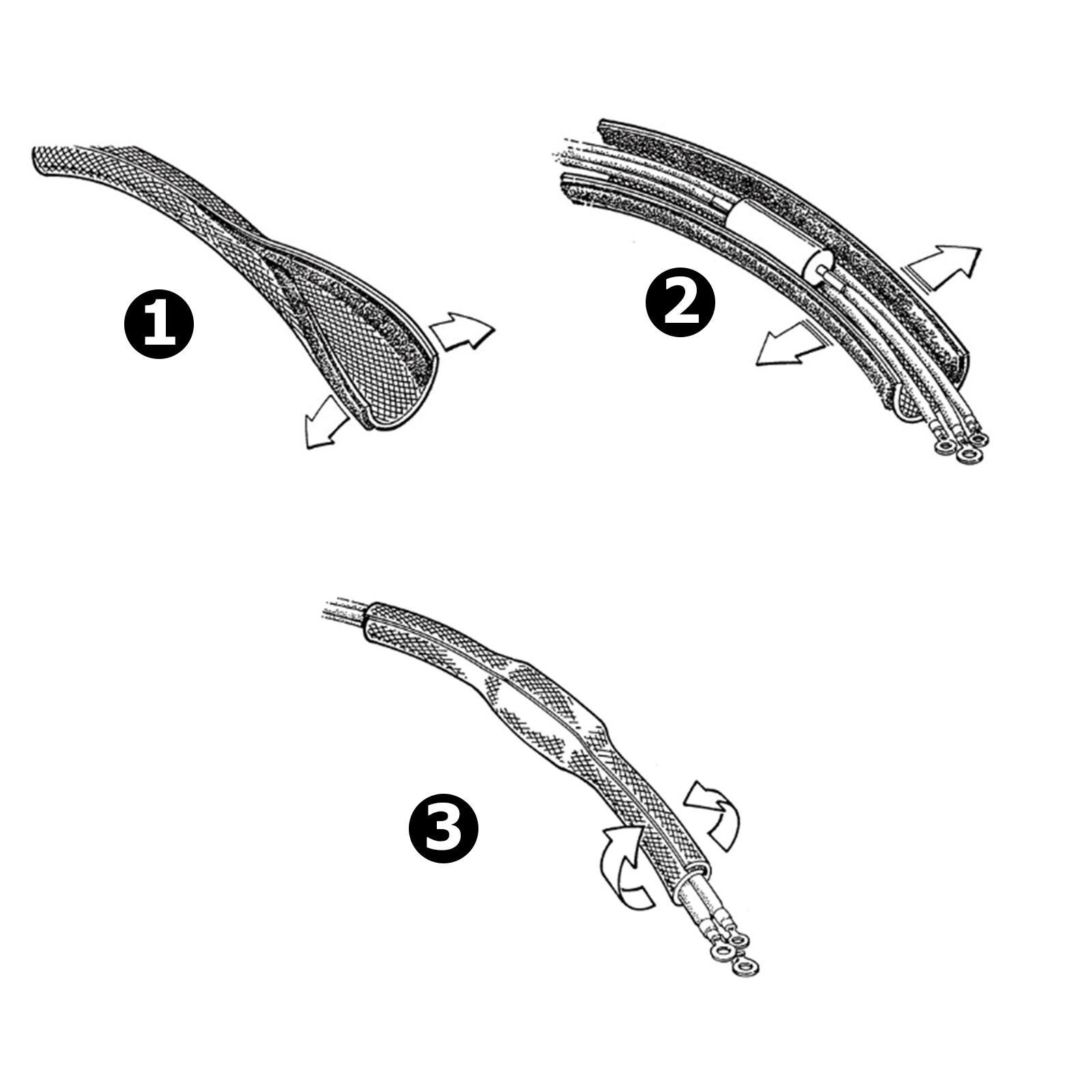Split Wire Loom Tubing Sleeve Braided Mesh Wiring Harness Wrap Cable Sheath Lot