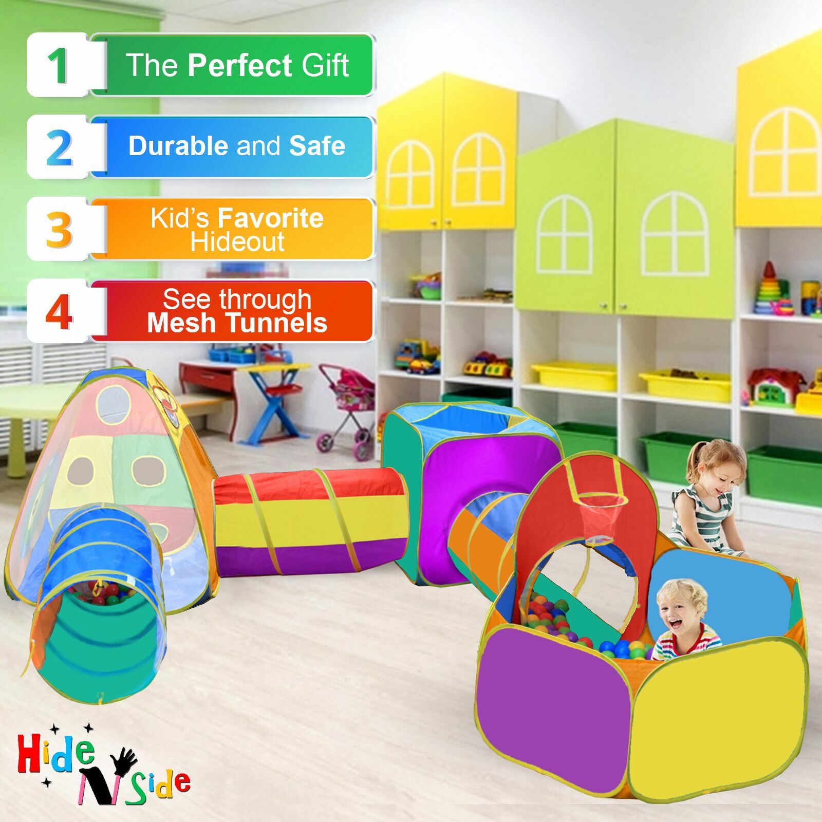 Gift for Toddler Boys & Girls, Ball Pit Play Tent & Tunnels for Kids, Birthday:)