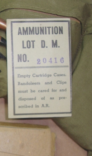 EARLY WORLD WAR II NEW REPLICA BANDOLEER LOT CARDS FOR CAL.30 M2 BALL AND A.P.