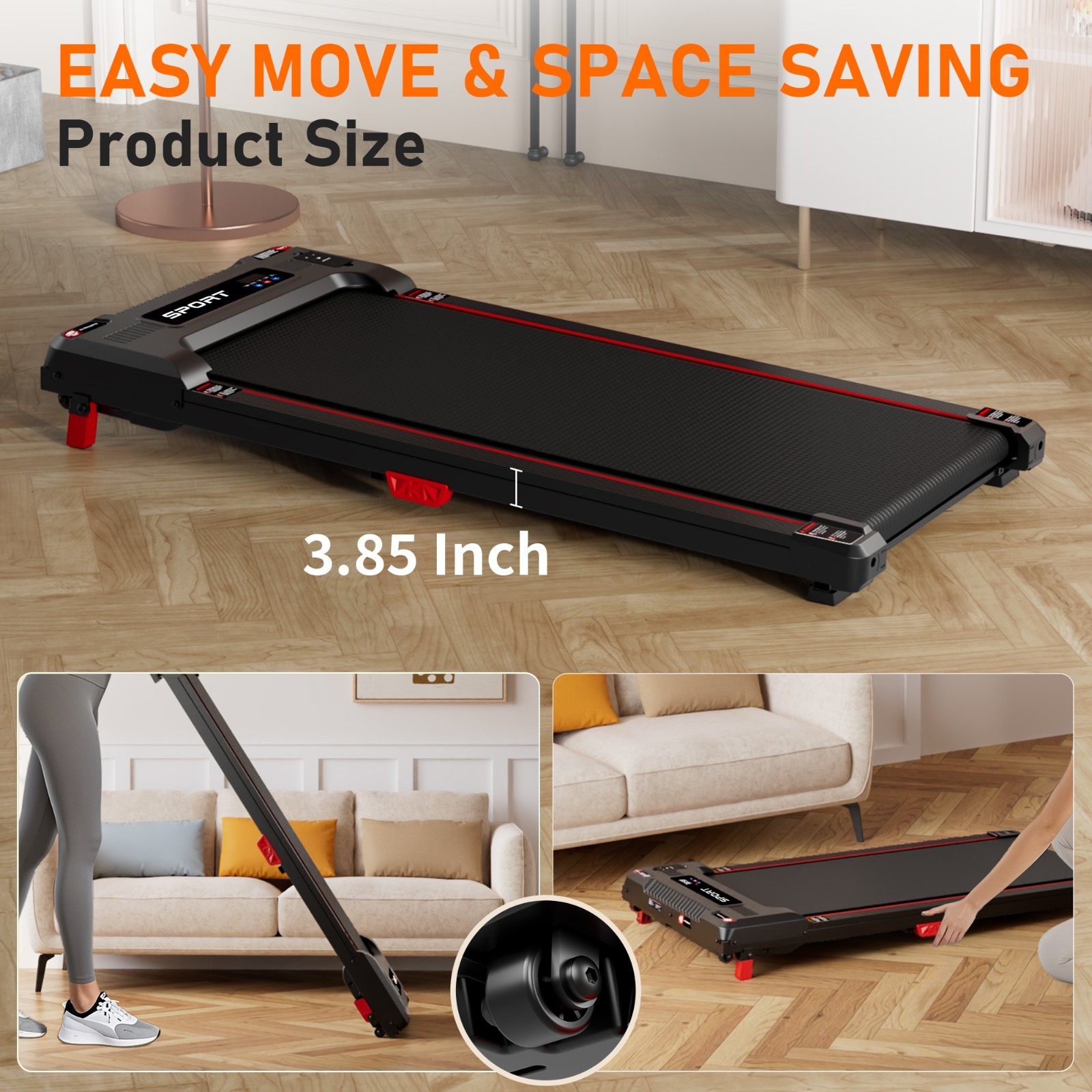 New 4-in-1 Folding Treadmill 5% Incline Walking Pad with Vibration & App Control