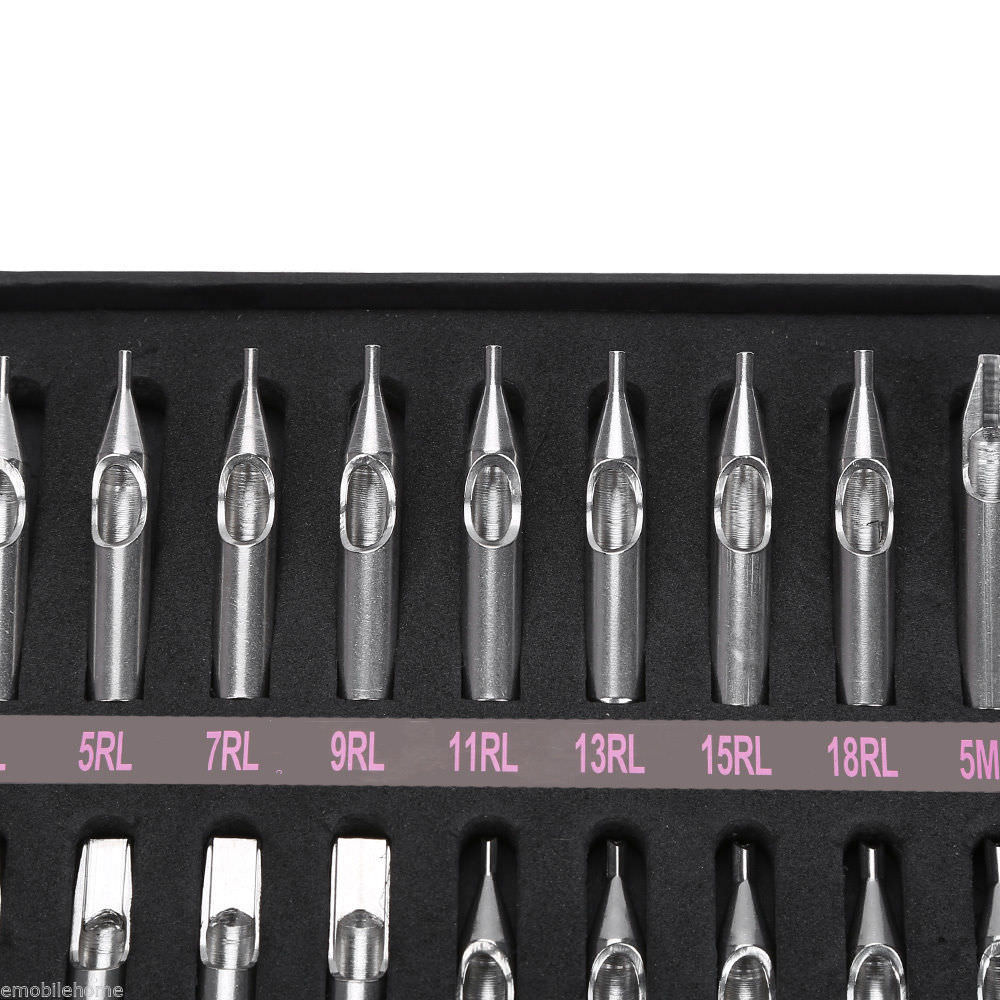 22Pcs/Box 304 Stainless Steel Needle Nozzle Tip For Tattoo Machine Tube Grip Kit