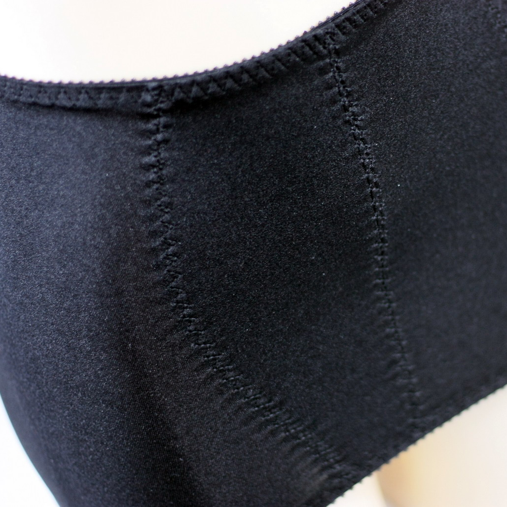 Luxallacki High Waist Open Bottom Girdle Skirt with Garter Straps for Stockings