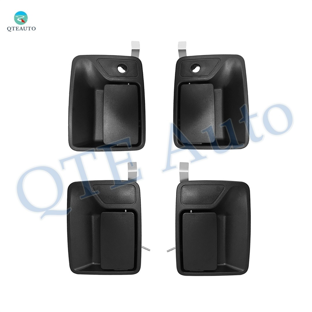 Set 4 F-R Exterior Door Handle For 1999-2016 Ford F-350 Super Duty texture black