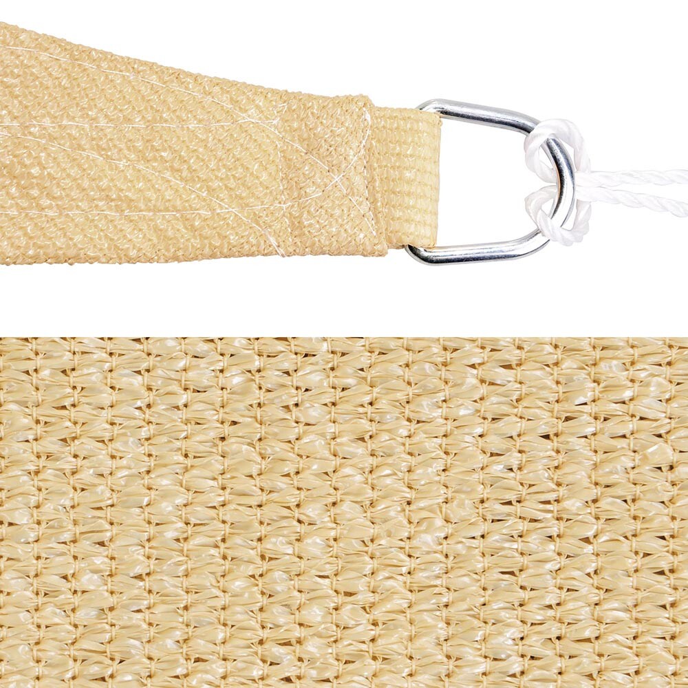 Sun Shade Sail 10' x 10', Square Sand 185GSM UV Block Canopy for Patio Lawn Yard